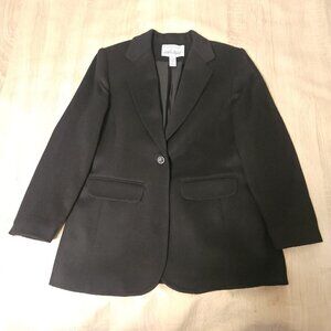 Lord & Taylor Size 6 Womens Black Blazer Jacket Wool Cashmere Blend
